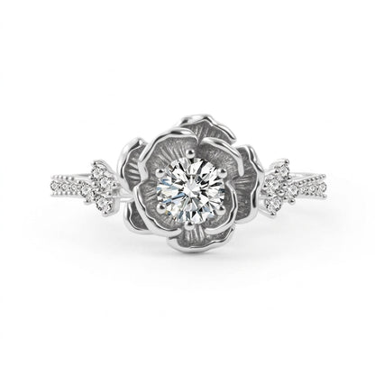 S925 Moissanite Center Set Rose Ring