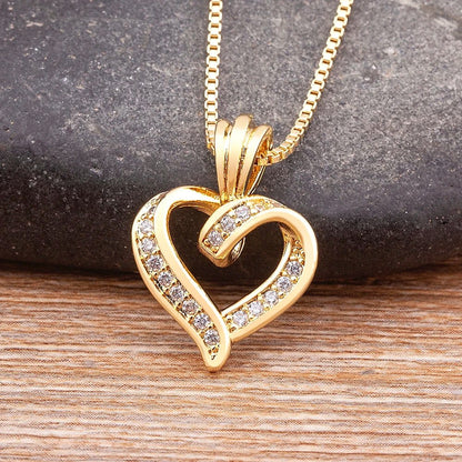 Romantic Diamond Heart Pendant Necklace