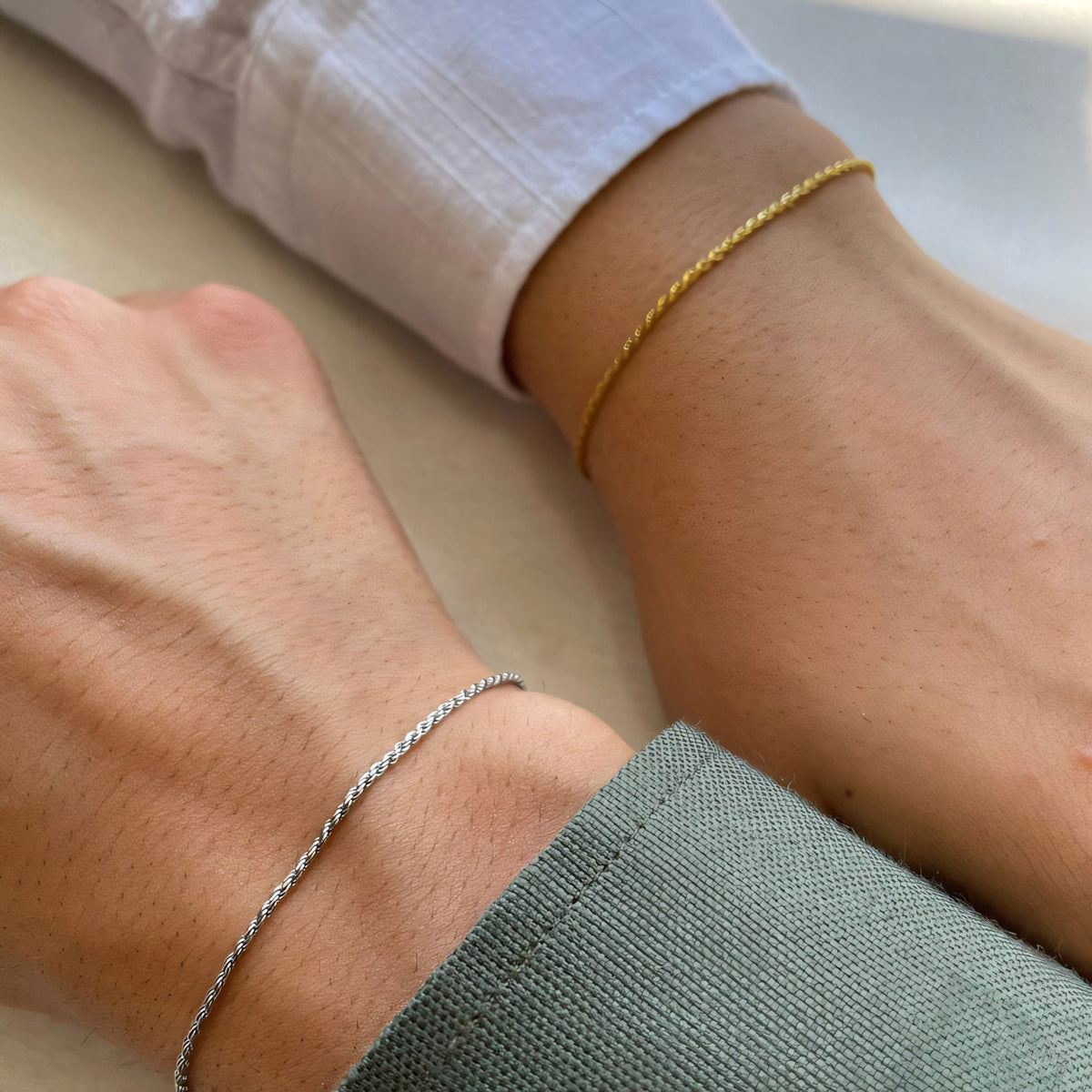 Romantic Rope Chain Couples Bracelets Set