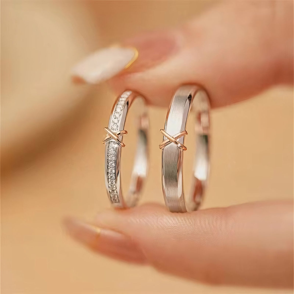 Romantic X Couples Rings