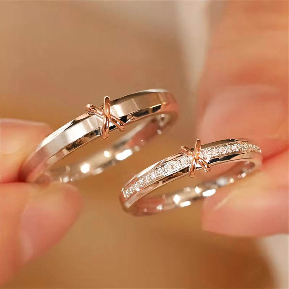 Romantic X Couples Rings