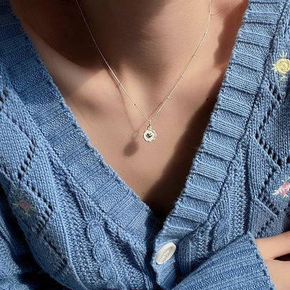 S925 Dainty Heart Coin Satellite Necklace