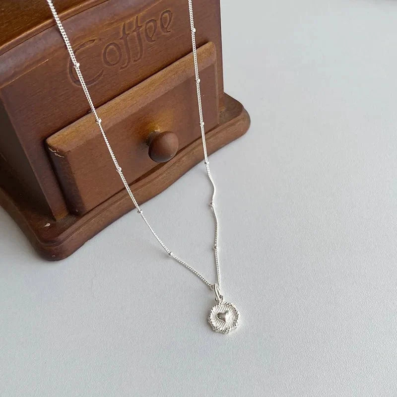 S925 Dainty Heart Coin Satellite Necklace