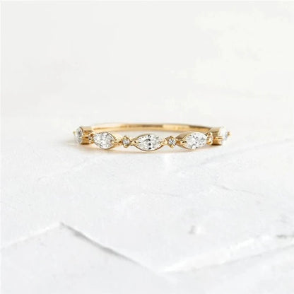 S925 Thin Dainty Oval Diamond Ring