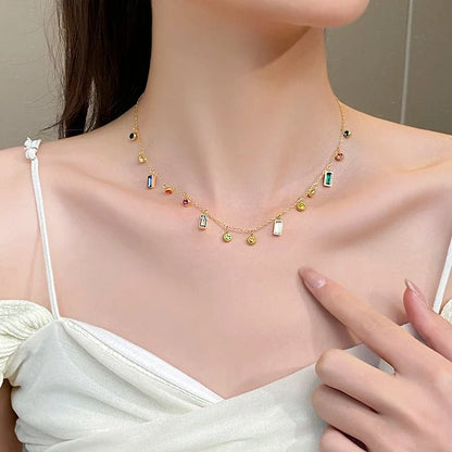 Scattered Dainty Crystals Choker Necklace