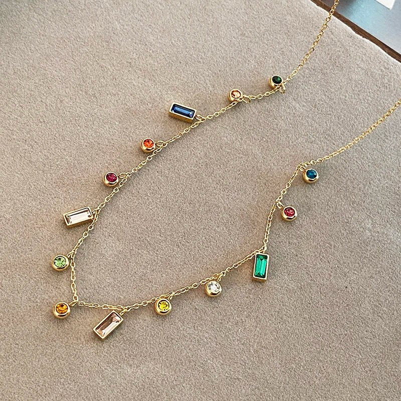 Scattered Dainty Crystals Choker Necklace