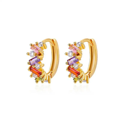Scattered Diamonds Hoop Earrings