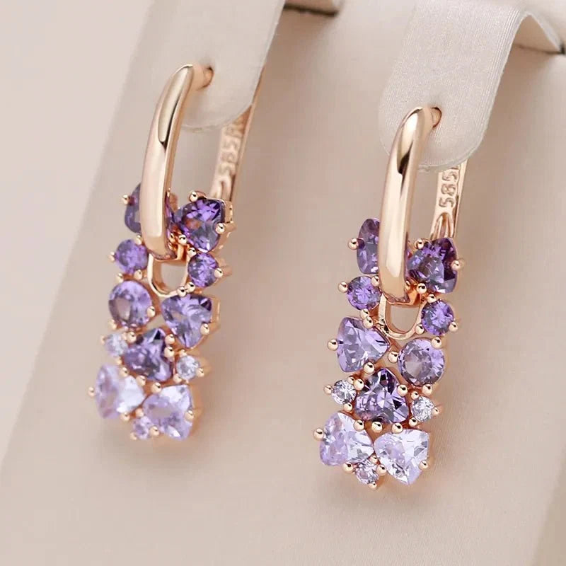 Scattered Simulated Amethyst Earrings