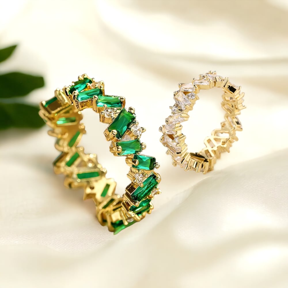 Staggering Baguette Crystal Rings