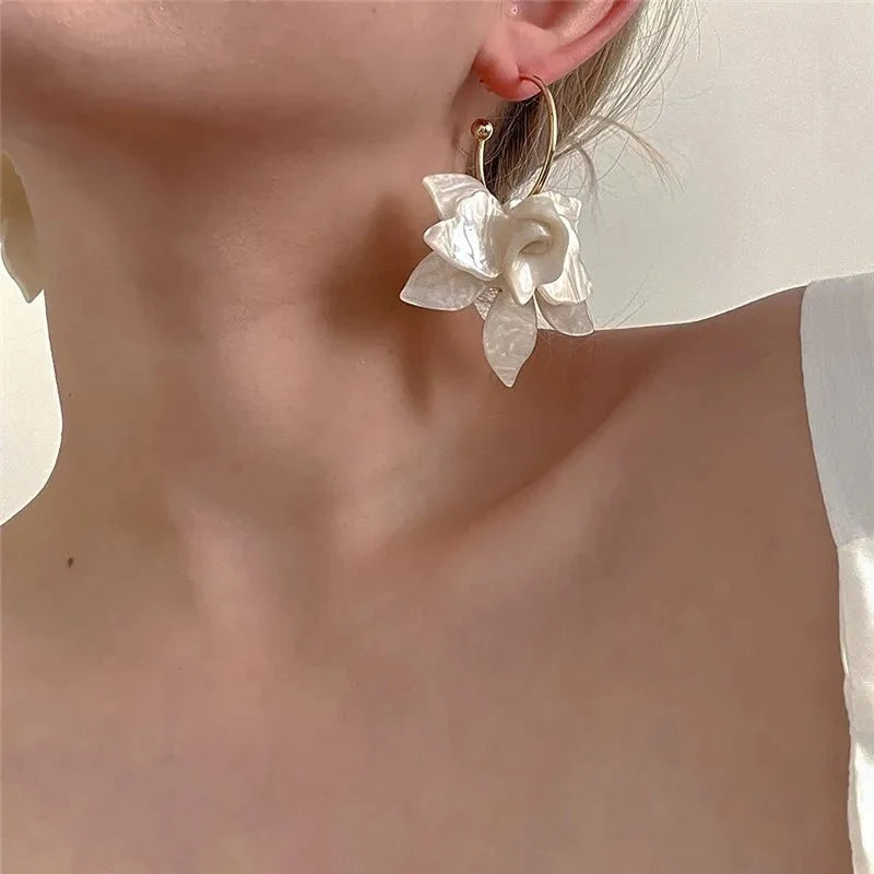 Statement Floral Hoop Earrings