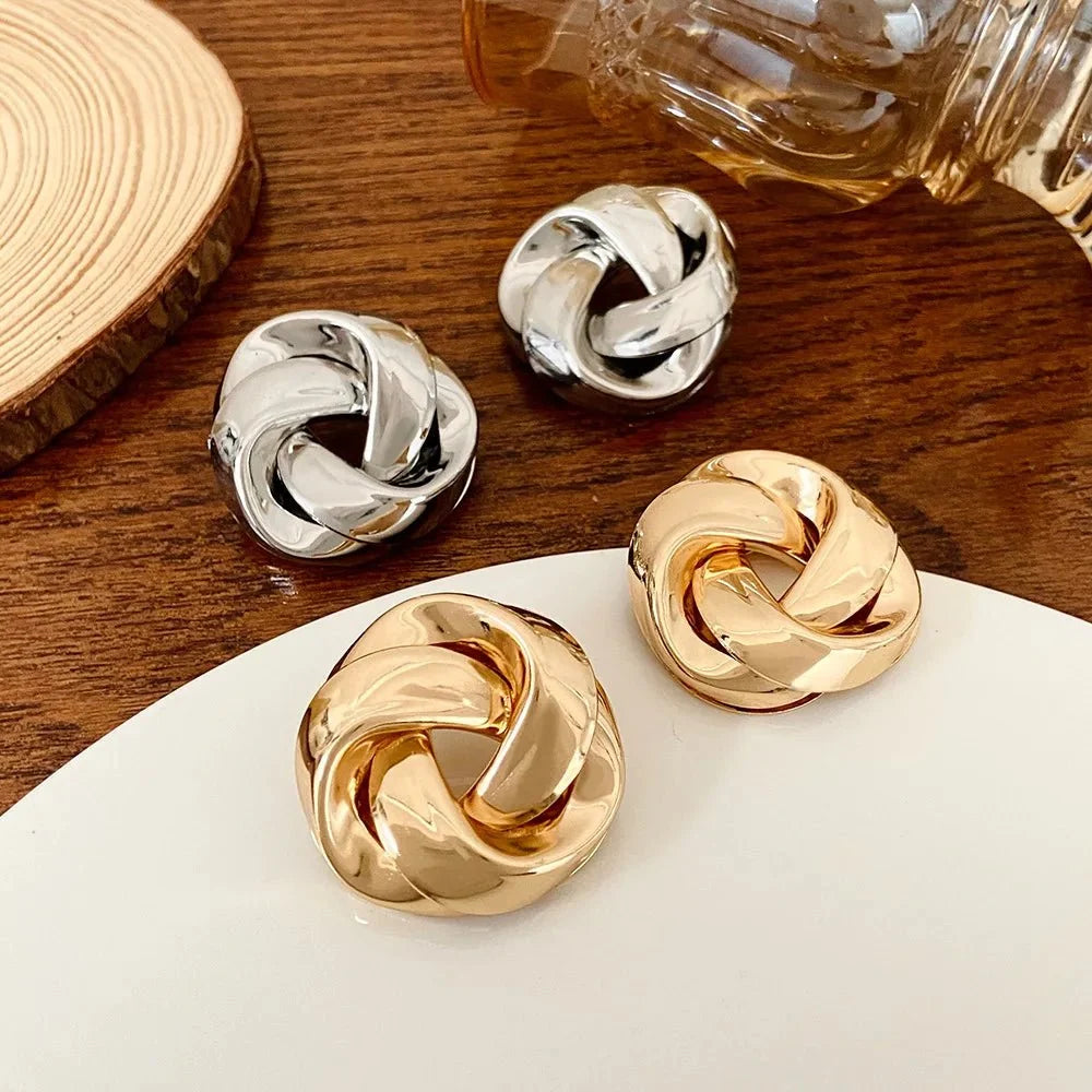 Statement Pretzel Spiral Twist Earrings