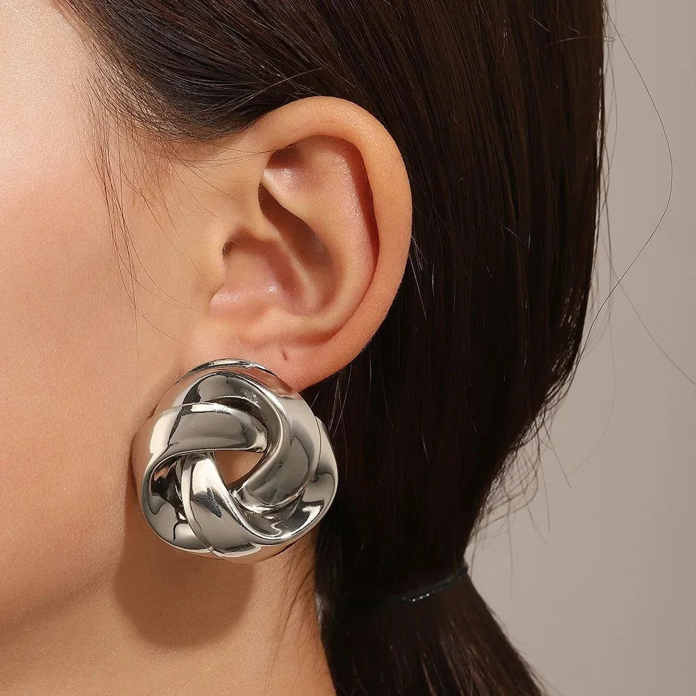 Statement Pretzel Spiral Twist Earrings