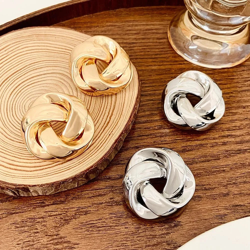 Statement Pretzel Spiral Twist Earrings