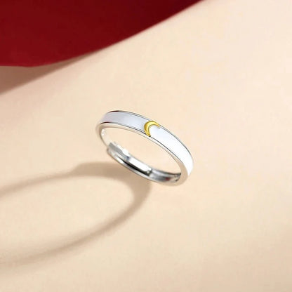 Sun & Moon Matching Couples Rings