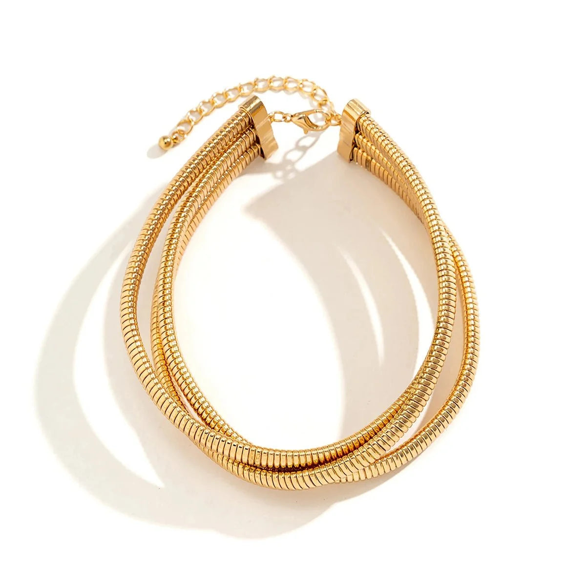 Triple Layer Stacked Chunky Choker Necklace