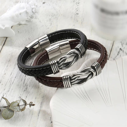 Unisex Eternal Love Knot Leather Bracelet