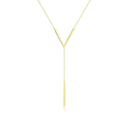 V Drop Lariat Necklace