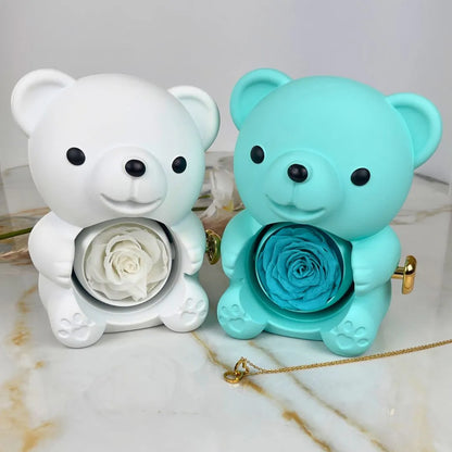 Romantic Bear Personalized Eternal Hearts Necklace